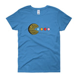 PAC-MOON Death Star Pac-Man Mashup Women's short sleeve t-shirt by Aaron Gardy + House Of HaHa Best Cool Funniest Funny Gifts