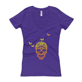 Butterfly Skull Women's V-Neck T-Shirt - House Of HaHa