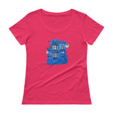 Blue Victorian San Francisco Ladies' Scoopneck T-Shirt by Nathalie Fabri + House Of HaHa Best Cool Funniest Funny Gifts