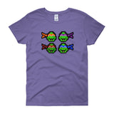 Ninja Turtles Perler Art Women's Short Sleeve T-Shirt by Aubrey Silva + House Of HaHa Best Cool Funniest Funny Gifts