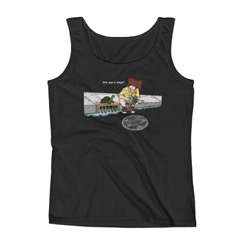 April in New York TMNT Are You a Ninja? Sewer Turtle Ladies' Tank Top + House Of HaHa Best Cool Funniest Funny Gifts