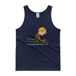 Why's Everybody Always Picking On Me? Men's Aquaman Charlie Brown Mash-Up Tank Top - House Of HaHa