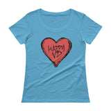 Happy VD Valentines Day Heart STD Holiday Humor Ladies' Scoopneck T-Shirt + House Of HaHa Best Cool Funniest Funny Gifts