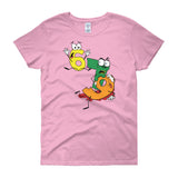 Why was 6 Afraid of 7 Seven Ate Nine Cute Zombie Pun Women's Short Sleeve T-shirt + House Of HaHa Best Cool Funniest Funny Gifts
