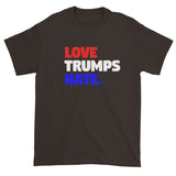 Love Trumps Hate Trump Loves Hate Men's Short Sleeve Double Sided T-Shirt + House Of HaHa Best Cool Funniest Funny Gifts
