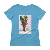 Werewolf Shaving in the Shower Ladies' Scoopneck T-Shirt + House Of HaHa Best Cool Funniest Funny Gifts