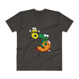 Why was 6 Afraid of 7 Seven Ate Nine Cute Zombie Pun V-Neck T-Shirt + House Of HaHa Best Cool Funniest Funny Gifts