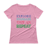 Explore Stargaze Dream Repeat Ladies' Scoopneck T-Shirt + House Of HaHa Best Cool Funniest Funny Gifts