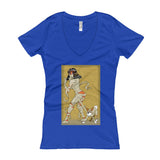 Mummy Pin-Up Women's V-Neck T-Shirt + House Of HaHa Best Cool Funniest Funny Gifts