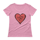 Happy VD Valentines Day Heart STD Holiday Humor Ladies' Scoopneck T-Shirt + House Of HaHa Best Cool Funniest Funny Gifts