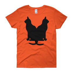 Black Cats Lucky Corset Women's Short Sleeve T-shirt + House Of HaHa Best Cool Funniest Funny Gifts