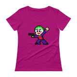 Joker Perler Art Ladies' Scoopneck T-Shirt by Silva Linings + House Of HaHa Best Cool Funniest Funny Gifts