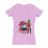Red Skirts: Ensign Sheva  Women's V-Neck T-Shirt + House Of HaHa Best Cool Funniest Funny Gifts