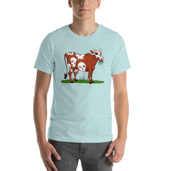 Scary Dairy Cow Skull Vegan T-Shirt + House Of HaHa Best Cool Funniest Funny Gifts