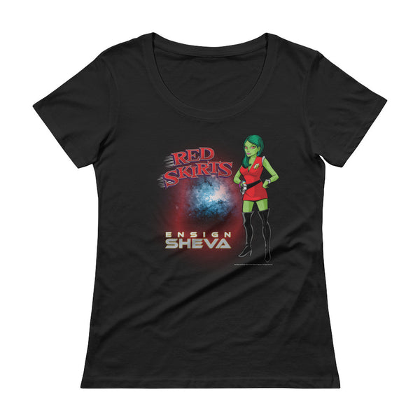 Red Skirts: Ensign Sheva Ladies' Scoopneck T-Shirt + House Of HaHa Best Cool Funniest Funny Gifts