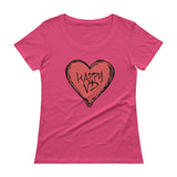 Happy VD Valentines Day Heart STD Holiday Humor Ladies' Scoopneck T-Shirt + House Of HaHa Best Cool Funniest Funny Gifts