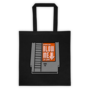 Super Blow Me Nintendo Cartridge Advice Double Sided Print Tote Bag + House Of HaHa Best Cool Funniest Funny Gifts