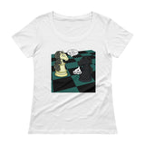 White Knight Dark Knight Batman Chess Match Pun Parody Ladies' Scoopneck T-Shirt + House Of HaHa Best Cool Funniest Funny Gifts