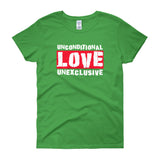 Unconditional Love Unexclusive Family Unity Peace Women's short sleeve t-shirt + House Of HaHa Best Cool Funniest Funny Gifts