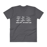 Same Ship Different Day Enterprise Star Trek Parody V-Neck T-Shirt + House Of HaHa Best Cool Funniest Funny Gifts