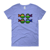 Ninja Turtles Perler Art Women's Short Sleeve T-Shirt by Aubrey Silva + House Of HaHa Best Cool Funniest Funny Gifts