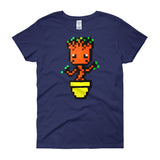 Baby Groot Perler Art Women's Short Sleeve T-Shirt by Aubrey Silva + House Of HaHa Best Cool Funniest Funny Gifts