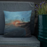 Sunset at Fisherman Sand Lake Estuary Premium Decorative Pillow + House Of HaHa Best Cool Funniest Funny Gifts