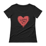 Happy VD Valentines Day Heart STD Holiday Humor Ladies' Scoopneck T-Shirt + House Of HaHa Best Cool Funniest Funny Gifts