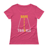 Safe Travels Vacation Road Trip Highway Driving Ladies' Scoopneck T-Shirt + House Of HaHa Best Cool Funniest Funny Gifts