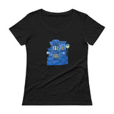 Blue Victorian San Francisco Ladies' Scoopneck T-Shirt by Nathalie Fabri + House Of HaHa Best Cool Funniest Funny Gifts