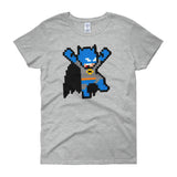 Batman Perler Art Women's Short Sleeve T-shirt  by Silva Linings + House Of HaHa Best Cool Funniest Funny Gifts