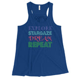Explore Stargaze Dream Repeat Women's Flowy Racerback Tank Top + House Of HaHa Best Cool Funniest Funny Gifts