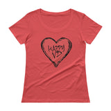 Happy VD Valentines Day Heart STD Holiday Humor Ladies' Scoopneck T-Shirt + House Of HaHa Best Cool Funniest Funny Gifts