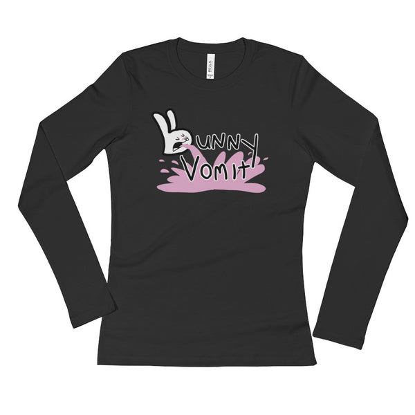 Bunny Vomit Logo Ladies' Long Sleeve T-Shirt - House Of HaHa