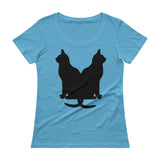 Black Cats Lucky Corset Ladies' Scoopneck T-Shirt + House Of HaHa Best Cool Funniest Funny Gifts