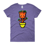 Baby Groot Perler Art Women's Short Sleeve T-Shirt by Aubrey Silva + House Of HaHa Best Cool Funniest Funny Gifts