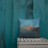 Sunset at Fisherman Sand Lake Estuary Premium Decorative Pillow + House Of HaHa Best Cool Funniest Funny Gifts