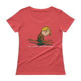 Why's Everybody Always Picking On Me? Ladies' Scoopneck Aquaman Charlie Brown Mash-Up T-Shirt - House Of HaHa