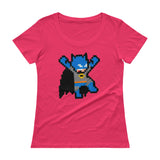 Batman Perler Art Ladies' Scoopneck T-Shirt by Silva Linings + House Of HaHa Best Cool Funniest Funny Gifts
