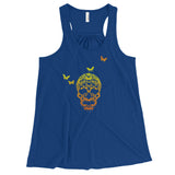 Butterfly Skull Women's Flowy Racerback Ladies' Tank Top - House Of HaHa