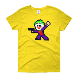 Joker Perler Art Women's Short Sleeve T-Shirt by Silva Linings + House Of HaHa Best Cool Funniest Funny Gifts
