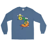 Why was 6 Afraid of 7 Seven Ate Nine Cute Zombie Pun Long Sleeve T-Shirt + House Of HaHa Best Cool Funniest Funny Gifts