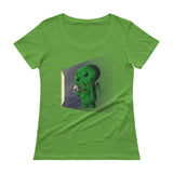 Midnight Snack Chibi Cthulhu Ladies' Scoopneck Women's T-Shirt + House Of HaHa Best Cool Funniest Funny Gifts