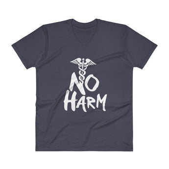 No Harm Caduceus EMT Paramedic Medical Symbol  V-Neck T-Shirt + House Of HaHa Best Cool Funniest Funny Gifts