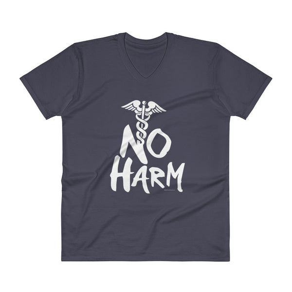 No Harm Caduceus EMT Paramedic Medical Symbol  V-Neck T-Shirt + House Of HaHa Best Cool Funniest Funny Gifts