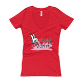 Bunny Vomit Logo Women's V-Neck T-Shirt - House Of HaHa