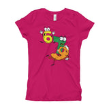 Why was 6 Afraid of 7 Seven Ate Nine Cute Zombie Pun Girl's T-Shirt + House Of HaHa Best Cool Funniest Funny Gifts