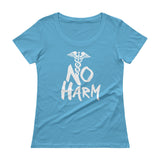 No Harm Caduceus EMT Paramedic Medical Symbol Ladies' Scoopneck T-Shirt + House Of HaHa Best Cool Funniest Funny Gifts