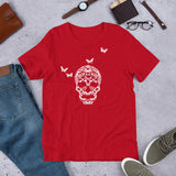 Skull Made of Butterflies Short-Sleeve Unisex Butterfly T-Shirt for Women and Men + House Of HaHa Best Cool Funniest Funny Gifts