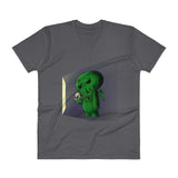 Midnight Snack Chibi Cthulhu Men's V-Neck T-Shirt + House Of HaHa Best Cool Funniest Funny Gifts